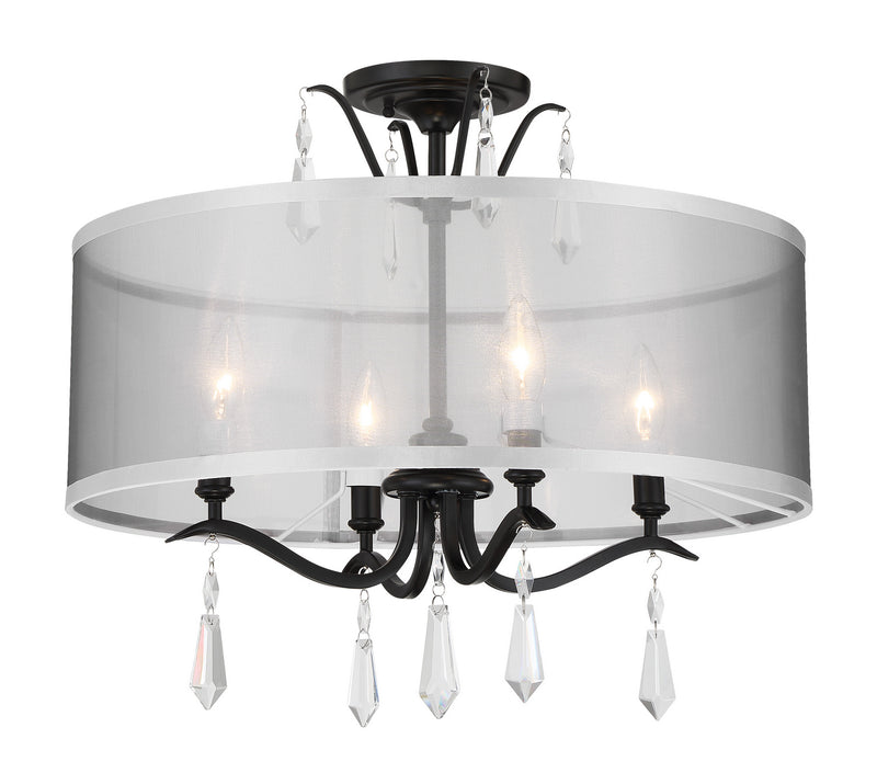 Minka-Lavery 4443-66A Laurel Estate Four Light Foyer/Semi Flush, Coal Alternate Image.jpg