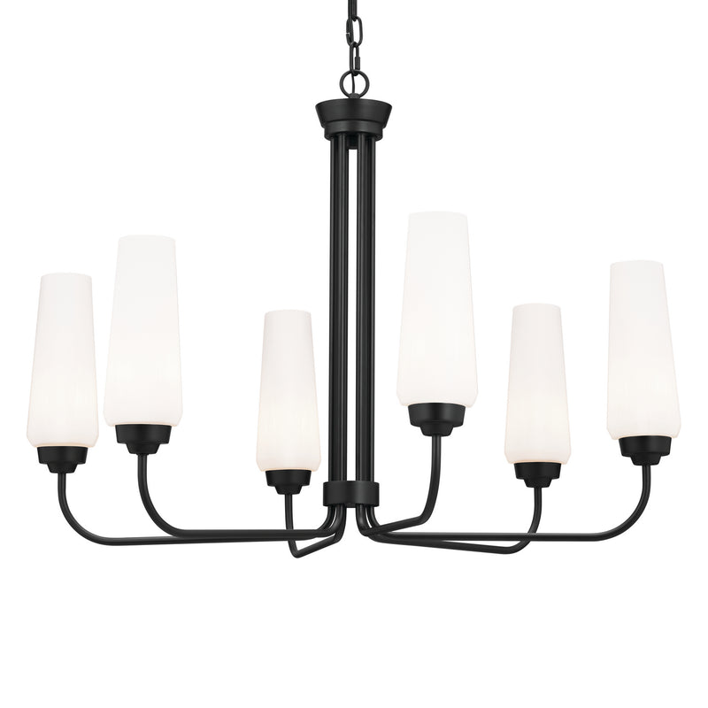 Kichler 52480BK Six Light Chandelier, Black (2)