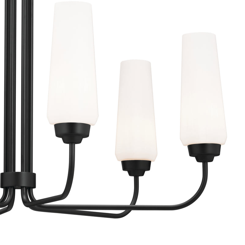 Kichler 52480BK Six Light Chandelier, Black (4)