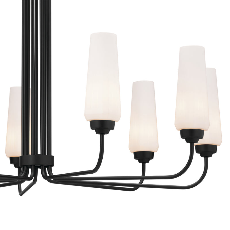 Kichler 52481BK Nine Light Chandelier, Black (4)