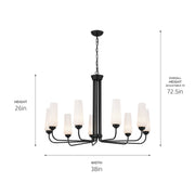 Kichler 52481BK Nine Light Chandelier, Black (5)