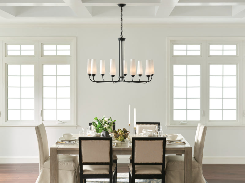 Kichler 52481BK Nine Light Chandelier, Black (6)