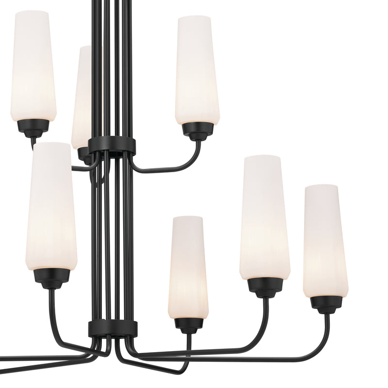 Kichler 52482BK Nine Light Chandelier, Black (4)