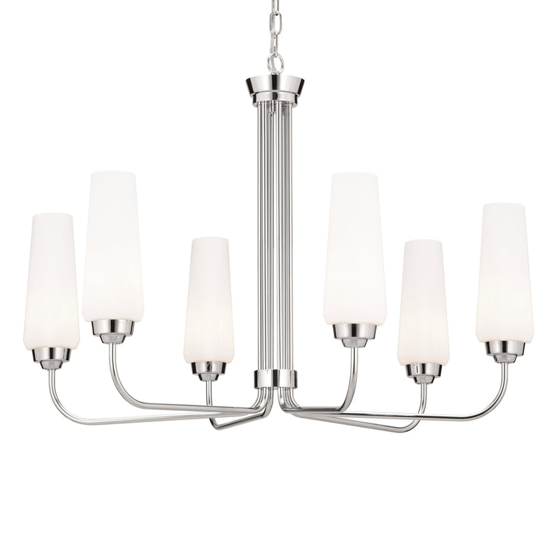 Kichler 52480PN Six Light Chandelier, Polished Nickel (2)