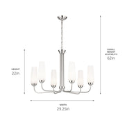 Kichler 52480PN Six Light Chandelier, Polished Nickel (6)