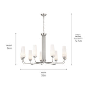Kichler 52481PN Nine Light Chandelier, Polished Nickel (5)