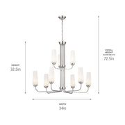 Kichler 52482PN Nine Light Chandelier, Polished Nickel (5)
