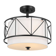 Kichler 52074BK Three Light Pendant/Semi Flush, Black (2)