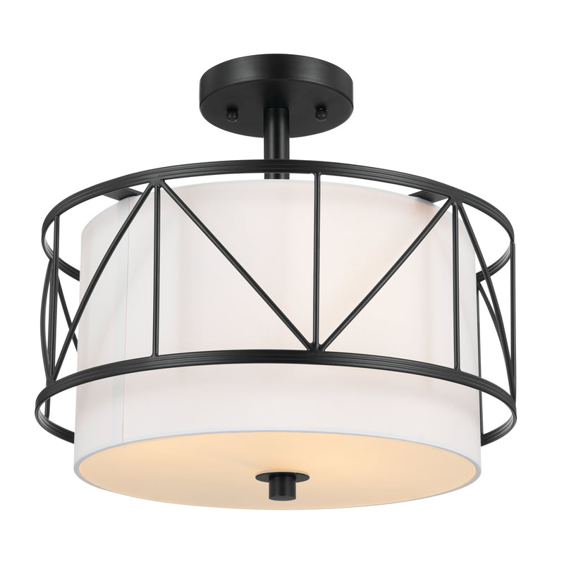 Kichler 52074BK Three Light Pendant/Semi Flush, Black (2)