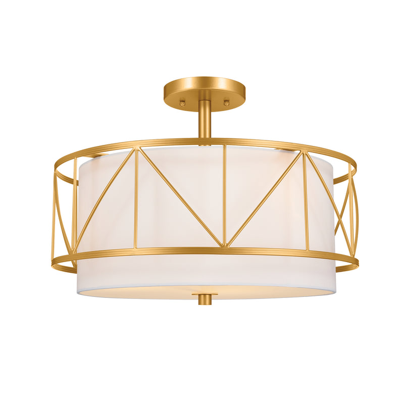Kichler 52075CLG Three Light Pendant/Semi Flush, Classic Gold (2)