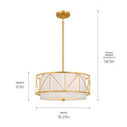 Kichler 52075CLG Three Light Pendant/Semi Flush, Classic Gold (4)