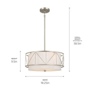Kichler 52075SN Three Light Pendant/Semi Flush, Satin Nickel (4)