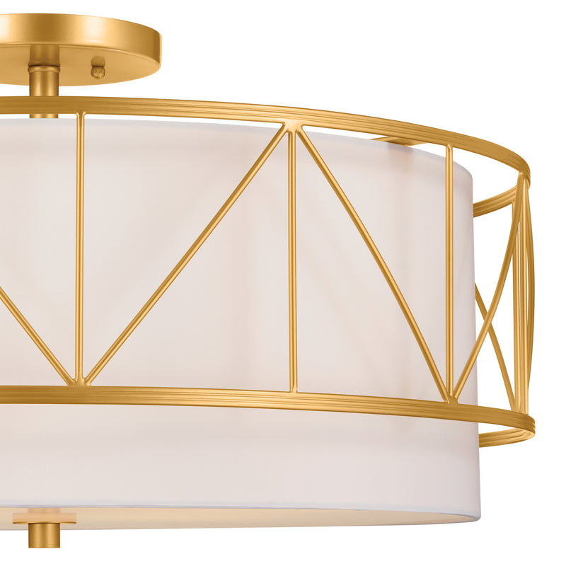 Kichler 52076CLG Four Light Semi Flush Mount, Classic Gold (2)