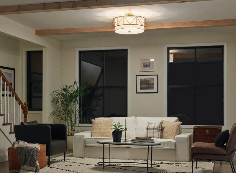 Kichler 52076CLG Four Light Semi Flush Mount, Classic Gold (5)