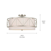 Kichler 52076SN Four Light Semi Flush Mount, Satin Nickel (3)