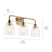 Kichler 55102CPZ Three Light Bath, Champagne Bronze (5)
