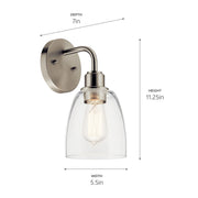 Kichler 55100NI One Light Wall Sconce, Nickel Textured (5)