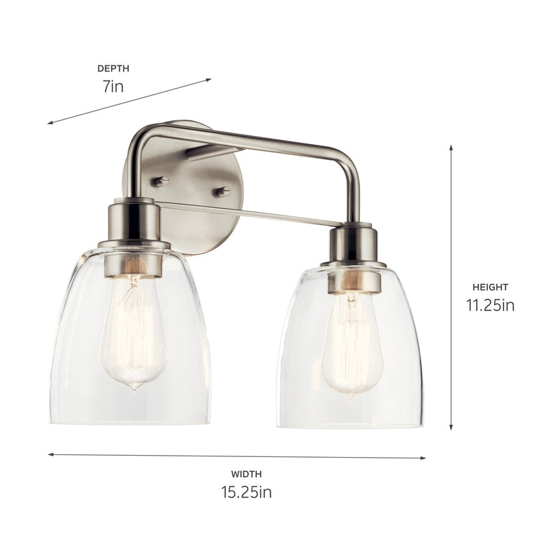 Kichler 55101NI Two Light Bath, Nickel Textured (5)