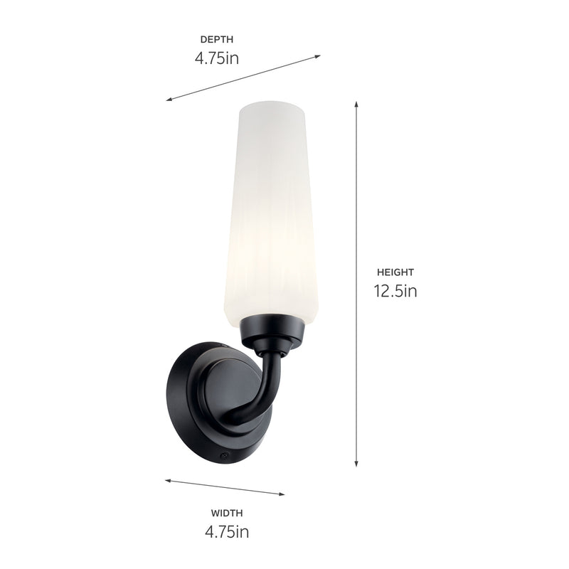 Kichler 55073BK One Light Wall Sconce, Black (5)
