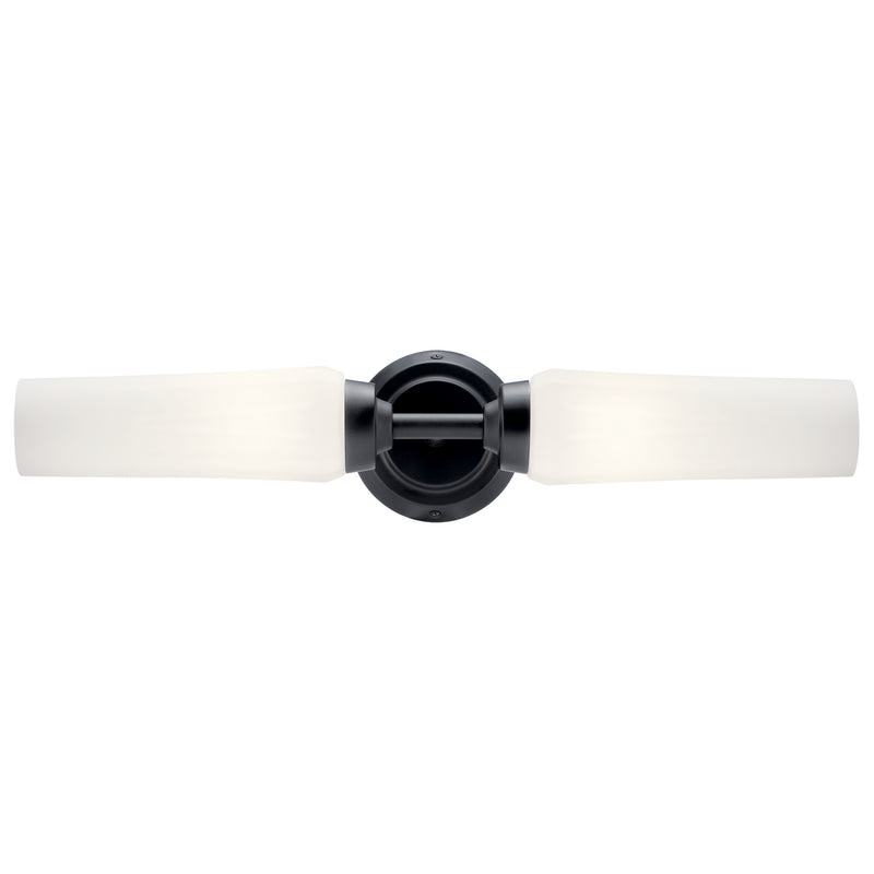 Kichler 55074BK Two Light Wall Sconce, Black (2)