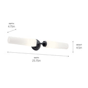 Kichler 55075BK Two Light Bath, Black (5)