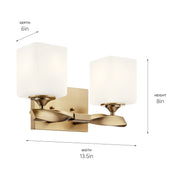 Kichler 55001CPZ Two Light Bath, Champagne Bronze (5)