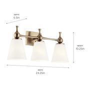 Kichler 55092CPZ Three Light Bath, Champagne Bronze (5)