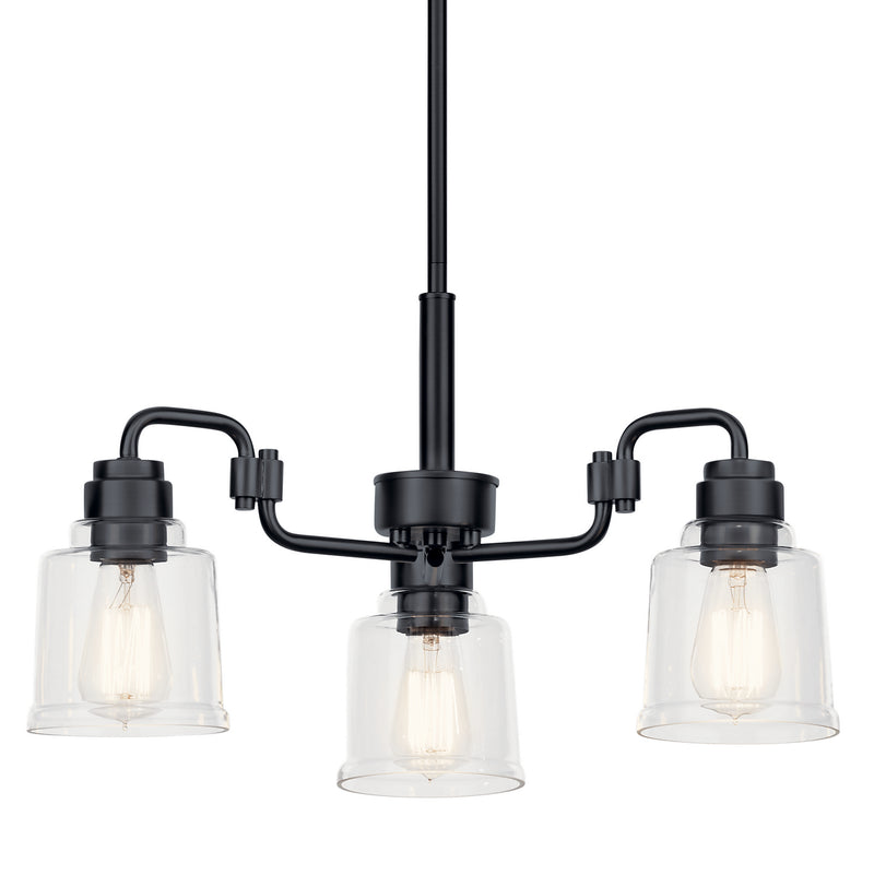 Kichler 52397BK Three Light Chandelier, Black (2)