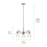 Kichler 52397NI Three Light Chandelier, Nickel Textured (5)