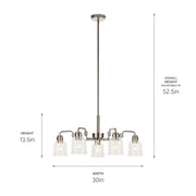 Kichler 52398NI Five Light Chandelier, Nickel Textured (5)