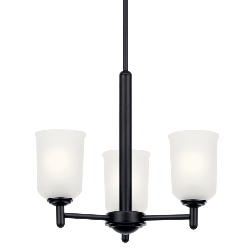 Kichler 43670BK Three Light Mini Chandelier, Black (4)