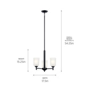 Kichler 43670BK Three Light Mini Chandelier, Black (5)
