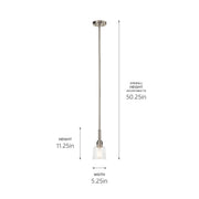 Kichler 52399NI One Light Mini Pendant, Nickel Textured (5)