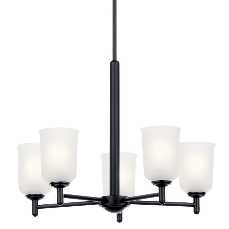 Kichler 43671BK Five Light Chandelier, Black (2)