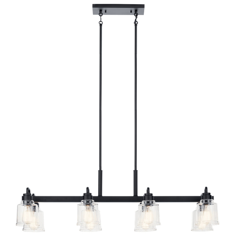Kichler 52400BK Eight Light Linear Chandelier, Black (2)