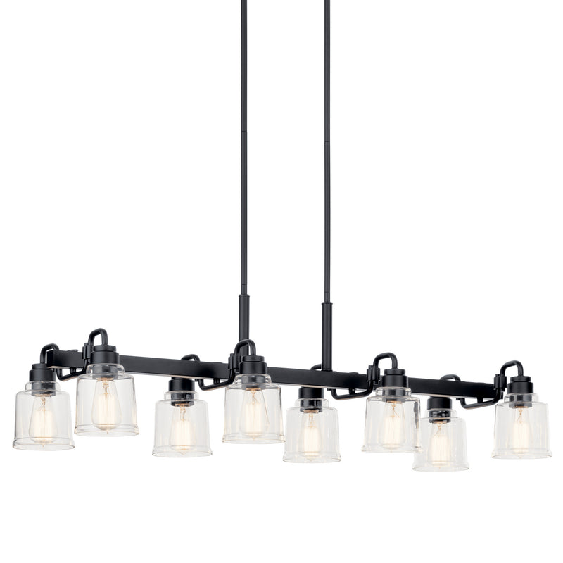 Kichler 52400BK Eight Light Linear Chandelier, Black (3)