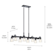 Kichler 52400BK Eight Light Linear Chandelier, Black (6)