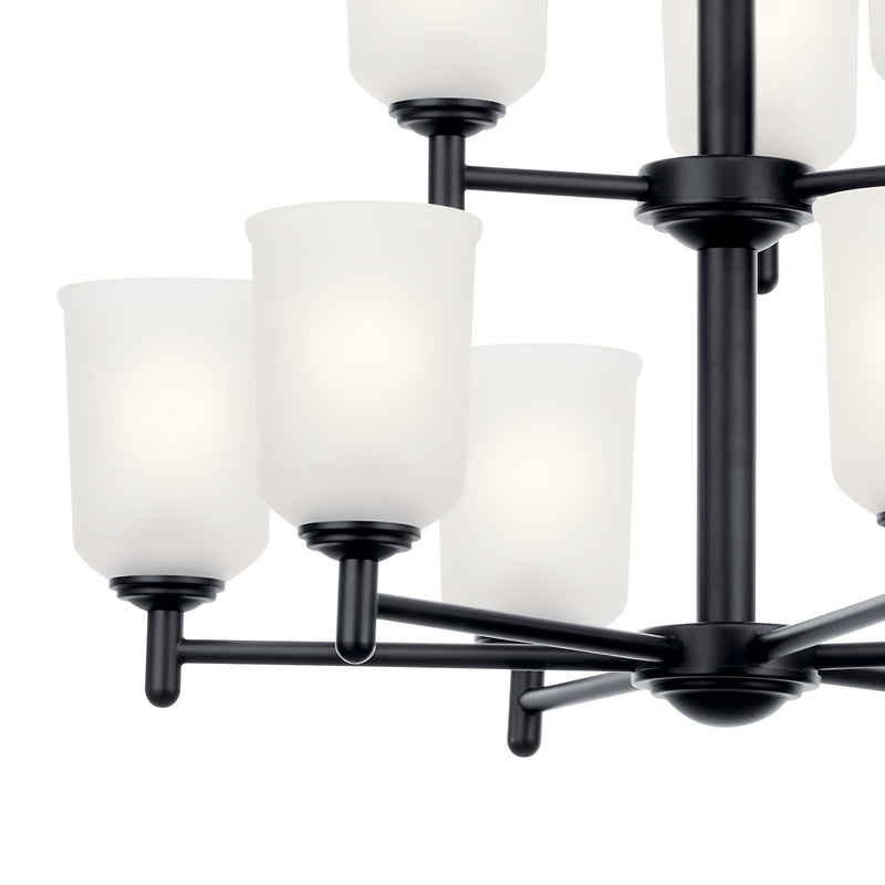 Kichler 43672BK Nine Light Chandelier, Black (4)