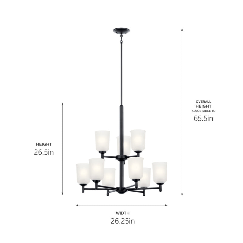 Kichler 43672BK Nine Light Chandelier, Black (5)