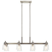 Kichler 52400NI Eight Light Linear Chandelier, Nickel Textured (2)