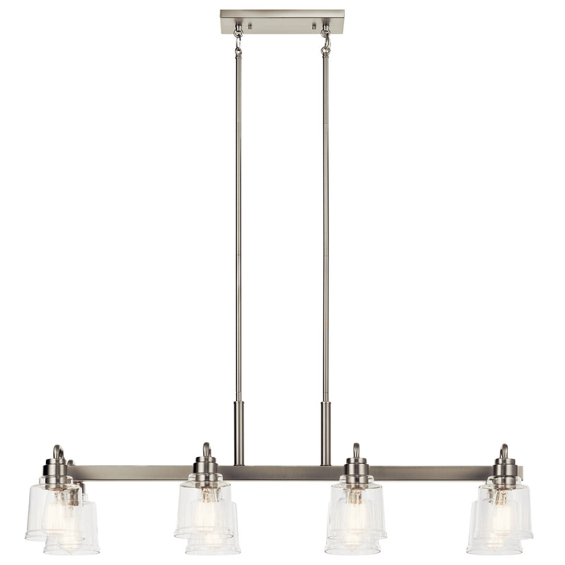 Kichler 52400NI Eight Light Linear Chandelier, Nickel Textured (2)