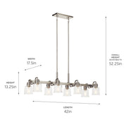 Kichler 52400NI Eight Light Linear Chandelier, Nickel Textured (6)