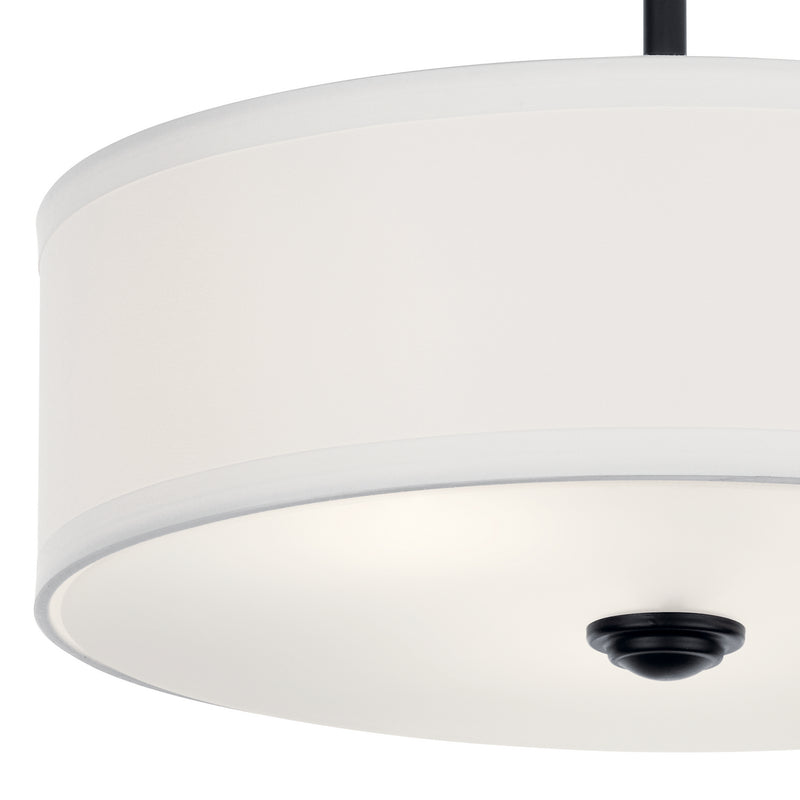 Kichler 43675BK Three Light Semi Flush Mount, Black (2)