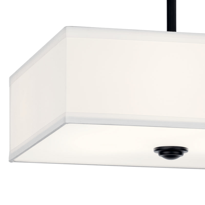 Kichler 43691BK Three Light Semi Flush Mount, Black (2)