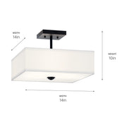 Kichler 43691BK Three Light Semi Flush Mount, Black (3)