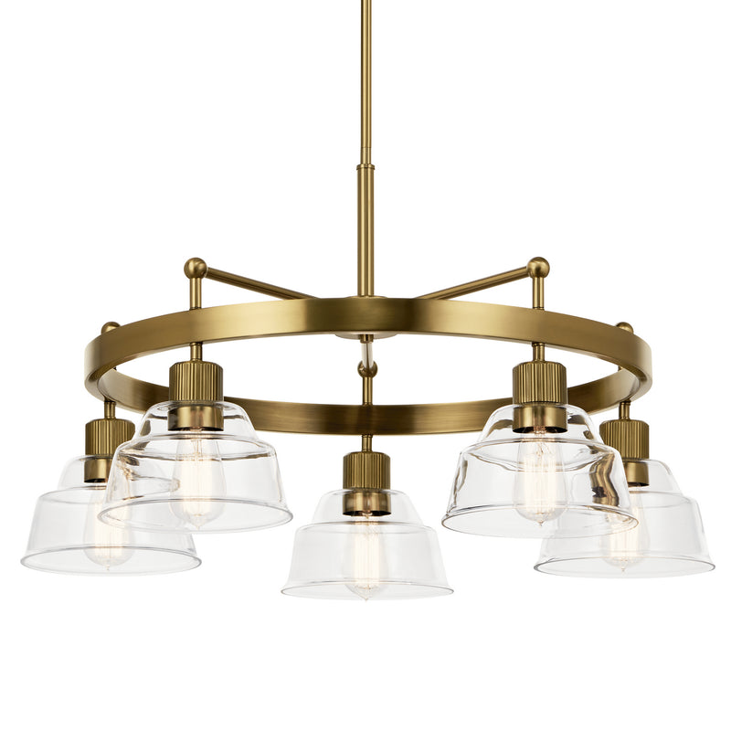 Kichler 52403BNB Five Light Chandelier, Brushed Brass (2)