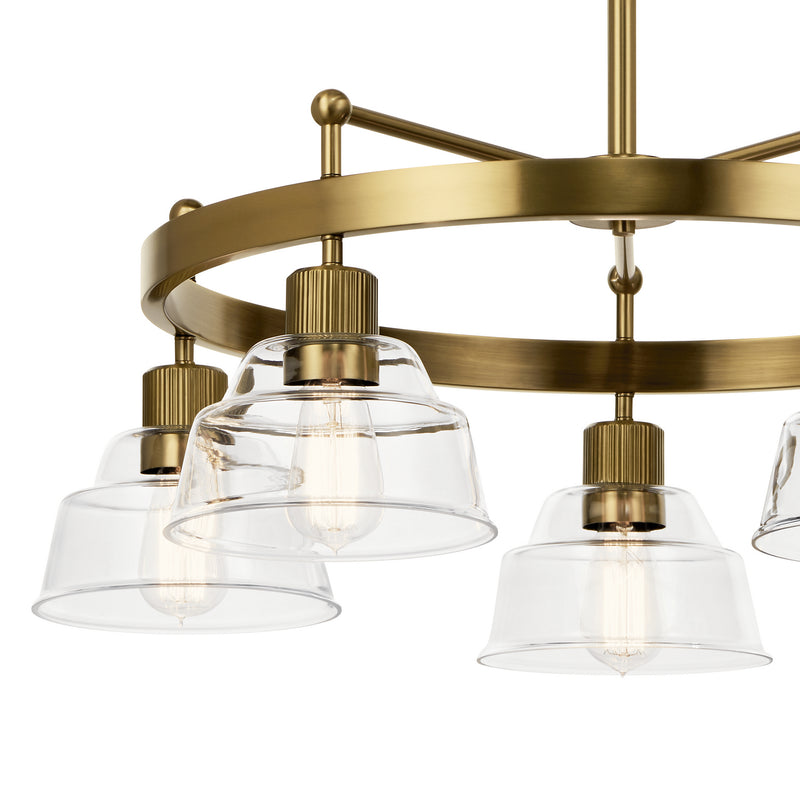 Kichler 52403BNB Five Light Chandelier, Brushed Brass (4)