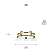 Kichler 52403BNB Five Light Chandelier, Brushed Brass (5)