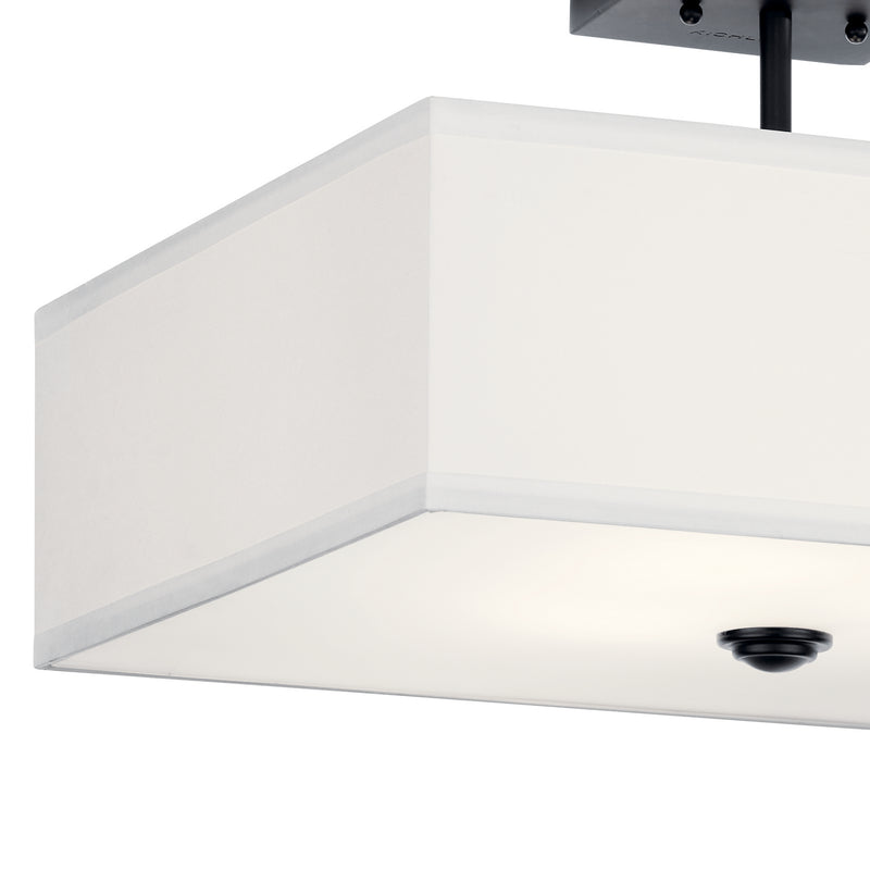 Kichler 43693BK Three Light Semi Flush Mount, Black (2)