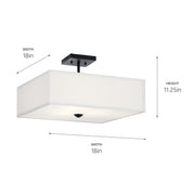 Kichler 43693BK Three Light Semi Flush Mount, Black (3)